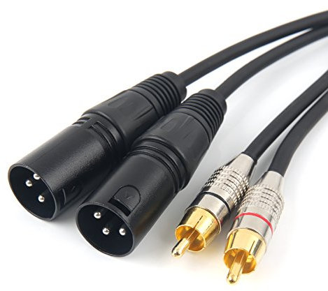SiYear Dual XLR auf Dual RCA Male Phono Plug HIFI Audio Unbalanced Kabel, Zwei XLR 3Pin zu 2 RCA Verbindungs Mikrofon Patchkabel (10FT/3M)