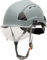 Honeywell FSH11009E Schutzhelm aus Fibermetall mit Visier, Schutzhelm für den BAU, belüfteter Kinnriemen mit 4-Punkt-Schnalle, 6-Punkt-Ratschenfederung, resistent gegen Extreme Temperaturen, Grau