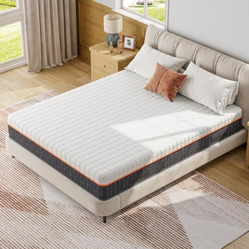 Vesgantti Matelas Mousse 120x200x26cm, Matelas en Mousse à Mémoire de Forme en Gel, Fermeté Moyenne, 7 Zones de Confort, Soutien Parfait, Oeko-Tex (Blanc)