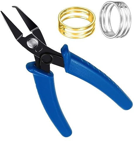 Spaltringzange für Schmuckherstellungswerkzeuge, Mini Schmuck Zangen, Schmuckherstellung Zangen Werkzeuge, Schmuckzange und 2 Biegeringe, Zangen für die Schmuckherstellung, Handwerk, Perlen, Hobby