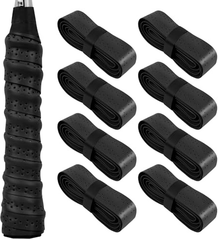 flintronic Cintas de Agarre de Raqueta, Overgrips Padel, 8 PCS Grips Padel Perforados para Raqueta de Tenis, para Bádminton,Antideslizante y de Secado Rápido,Cinta de Agarre para Mango
