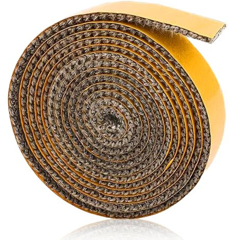 Bande Joint Insert Cheminée, Joint de Cheminée Autocollant, 3mm x 15mm x 3m Joint Fibre Verre Plat Joint de Poêle à Bois pour Poêle de Cheminée, Porte de Cheminée