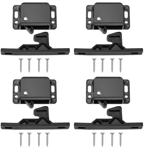 Namvo 4-pack husbil lådspärrar och fångster, dragkraft skåpdörrar tryck för att stänga spärr RV skåpdörr ersättningsspärr för husbil, hem, kök, badrum, kontor