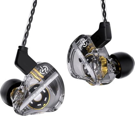 Yinyoo CCZ DC01 Pro Cascos con Cable,Graves Impactantes In Ear Monitor,Afinación Profesional en Forma de V,Cable OFC de Alta pureza para una transmisión Estable Auriculares in Ear para Juego,músico