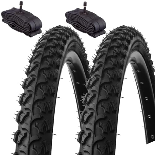 2 PNEUS KENDA 24 X 1,95 (50-507) + CHAMBRES AMERICA | PNEUS TASSETÉS NOIRS VTT VÉLO DE MONTAGNE