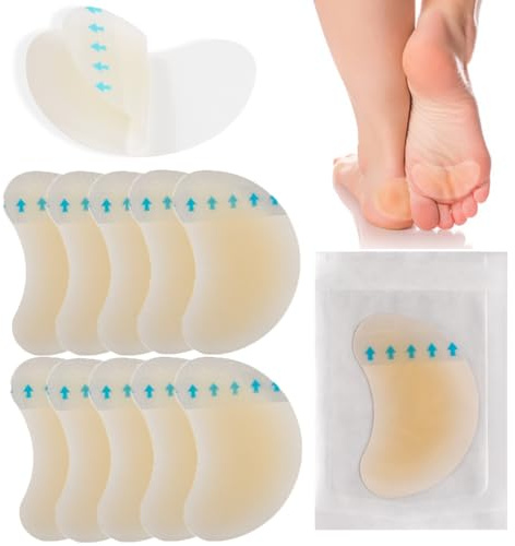 Lot de 10 pansements hydrocolloïdes pour talons et ampoules - Pour orteils et doigts, avant-pied, talon - Protection de la peau de protection