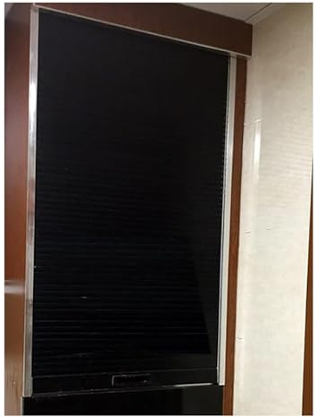 Porte à volet roulant pliable avec poignée - Porte coulissante en plastique pour camping-car, maison et bureau (70 x 66 cm)