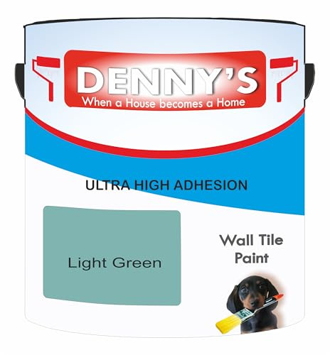 SCOOBYS PAINTS BACK IN THE MIX Ultra-Tough Tile Paint Kitchen & Bathroom Walls, High-Adhesion, Scratch & Stain Resistant, Easy Application 40 colours 500ml (Light Green)