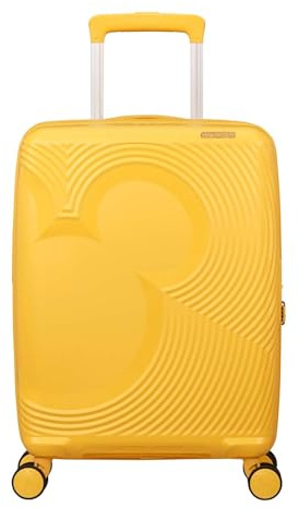 American Tourister Mickey Magic - Carry-on Suitcase 55 x 40 x 20/23 cm - Hard Shell Cabin Trolley for Ryanair, easyJet & Most Airlines, 37/44 L, Mickey Flower Yellow