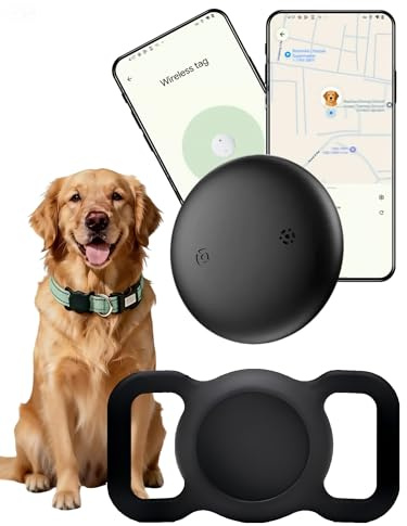 MaviyTxen Android GPS Tracker for Dogs Collar - Dog GPS Tracker Smart Pet Activity Tracker, No Subscription, Works with Google Find My App Bluetooth Finder Tag, Anti-Lost for Keys, Cats, Items Grey