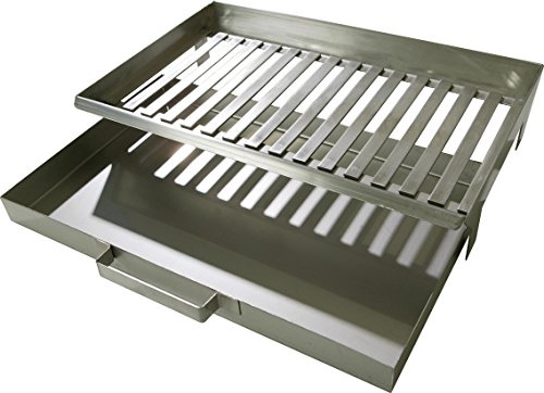 Buschbeck Grill Zubehör, Feuerrost mit Aschepfanne, edelstahl, 30 x 46 x 9 cm, 90013.000
