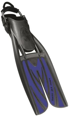ScubaPro Twin Jet Max Scuba Diving Fins - Black/Blue Large (9-12)