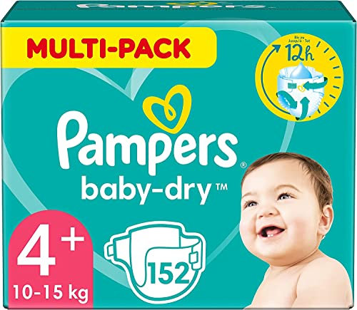 Pampers Baby Dry Gr.4+ Maxi Plus 9-20kg MonatsBox, 1er Pack (1 x 152 Windeln)