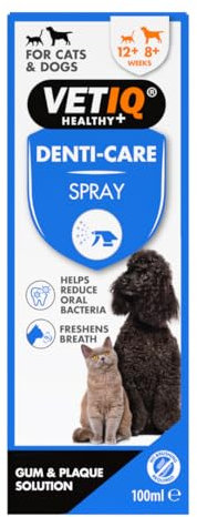 VETIQ® Denti-Care Spray for Dogs & Cats – Prevent Gum Problems Before They Start – Helps Reduce Oral Bacteria & Freshen Breath – Natural Toothpaste Alternative – No Brushing Required –100ml
