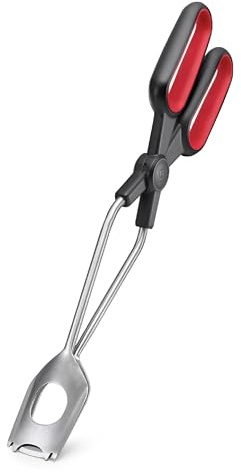 Polder Grill Guru Viper Tongs, BBQ Tongs, Stainless Steel & Plastic, 13.4 x 3.5, Black