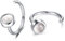CHIC & ARTSY Huggie Creolen 925 Sterling Silber Synthetischer Mondstein für Damen Hug Creolen Halbe, offene Huggie-Ohrringe