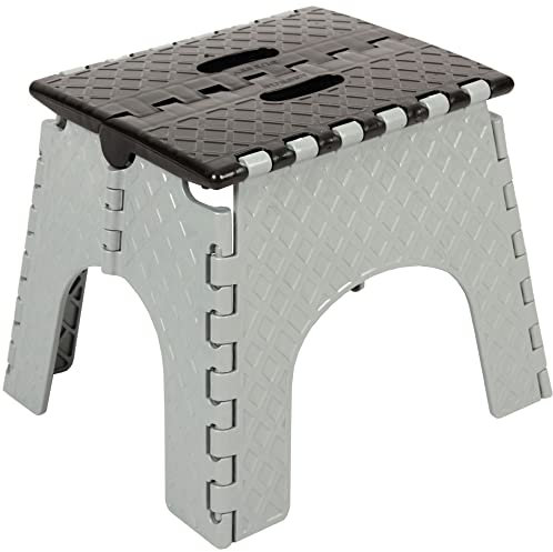 Bestlivings - Sgabello pieghevole in plastica, portata fino a 120 kg (dimensioni: 32,5 x 28 x 26,5 cm), con maniglia per il trasporto