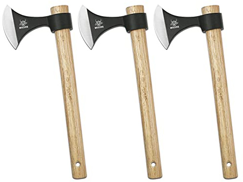 WICING Paquete de 3 hachas de lanzamiento de 16.2 pulgadas, acero de alto carbono y mango de madera, para lanzar hachas, recreación y competencia