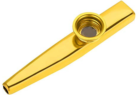 Musikalisches Kazoo, Langlebiges Metall Kazoo Flöte Mund Musikinstrument Zubehör Kinder Kazoo(Gold)