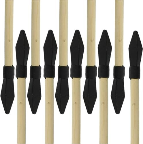 FLITZEBOGEN 10er Pack Holzpfeile 45 cm - Bambus Ersatzpfeile mit Gummispitze/Saugnapf für Bogen Kinderpfeil, Holzpfeil Set, Bogenpfeile für Anfänger