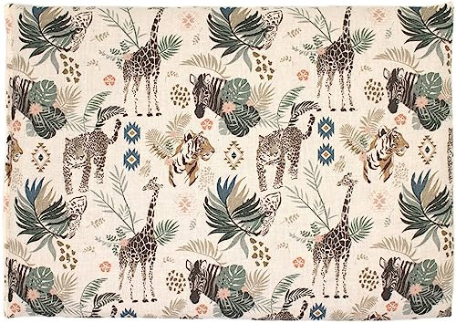 GIRAFFENLAND Rapssamenkissen 30 x 20 cm, Bio Stoff Wilde Tiere - Als Wärmekissen & Kältekissen - Körnerkissen für Mikrowelle und Backofen - 30x20cm, 800g