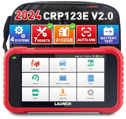 LAUNCH CRP123E V2.0 OBD2 Auto Diagnostica Italiano con 4 Sistemi e 7 Funzioni di Reset, OBD 2 Diagnosi Professionale Sistema Motore ABS SRS Trasmissione, Reset Olio SAS DPF FAP EPB WIFI Aggiornamento