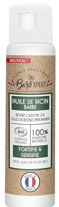 THE BARB'XPERT - Huile de Ricin Bio pour Barbe - Made in France - Certifiée Cosmos Organic - Fortifie & Densifie