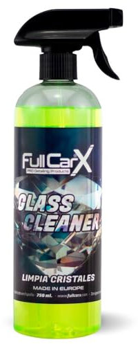 FULLCARX Glass Cleaner 750ml Pulizia Vetri Auto Elevato Potere Sgrassante, Asciugatura Rapida, Lucentezza di Lunga Durata, Detergente Pulisci Vetro Parabrezza Specchi, Prodotto Professionale Detailing