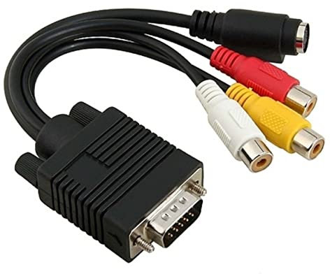 TINEASUR Vga to 3 Converter Cable for and Series Video Signal Adapter for Projectors and Hdtv High Compatibility and Easy Setup