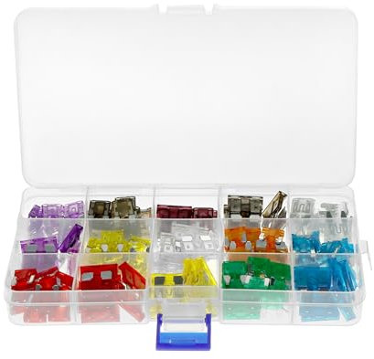QWORK® 180Pcs Car Fuse Kit, 2A-40A Automotive Fuse Assortment, Mini Standard Car Fuse with Color-Coded, for Cars, RVs, Motorcycles