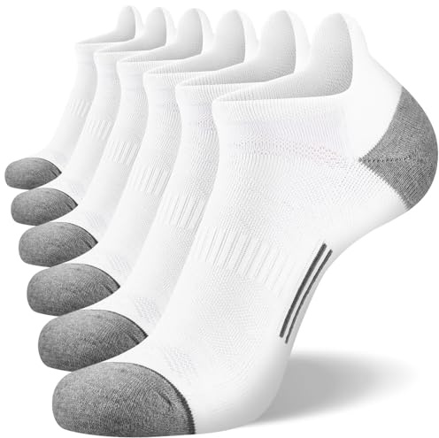 FITRELL 6 Pairs Mens Ankle Socks Breathable Womens Running Socks | Cushioned Trainer Socks Sports Socks Hiking Walking Cycling with Arch Support