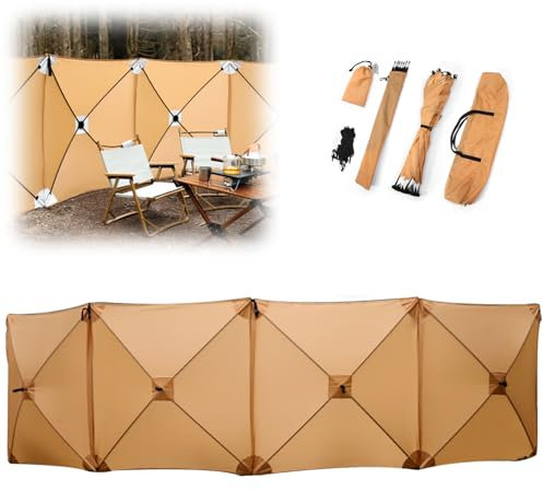 Camping Windschutz, wasserdichte Windschutzwand für Grill, Vielseitiger Faltbarer Strandwindschutz, Camping Windschutz mit verstärktem Stützsystem