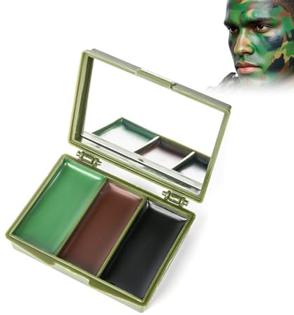 Wonsters 3-couleur camouflage maquillage, camouflage crème, camouflage visage, armée militaire CS visage couleur camouflage Woodland, camouflage crème 3-couleurs peeling serum