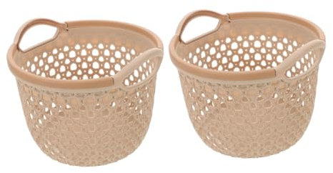 Vaguelly 2 Pezzi Cestino Per Vestiti Sporchi Impermeabile Dormo Cestino Di Stoccaggio Di Abbigliamento Sporco Bidone Cestino Della Scuola Ostacolare Lavaggio Portatile Biin Pp Beige