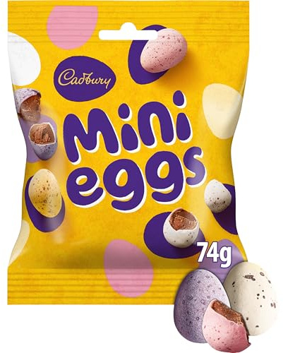 Cadbury Mini Eggs Bag, Crunchy Shells with Smooth Milk Chocolate Centres, Gift for Easter & Easter Egg Hunts, 74 g (Pack of 1)