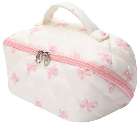 Bolsa de Maquillaje Acolchada - Bolso De Aseo Bonito Gran Capacidad - Organizador Cosmético para Mujeres Niñas Viajes Escuela Hogar Cuidado Piel Lápices Brochas Artículos Higiene