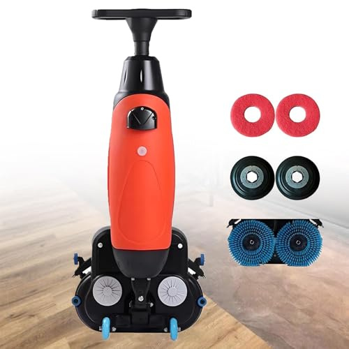 Sunseota Lavasciuga Pavimenti Professionale,lavasciuga Pavimenti Automatica Leggera, con Pista di Pulizia da 43 cm,aspira Rapidamente Dopo Il Lavaggio, Perfetta per uffici, Magazzini o nego Red-12A
