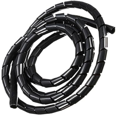 1 metro 2 metri tubo di guaina ignifuga cavo protettivo linea gestione fili avvolgente con clip avvolgicavo guaine(Black,2 Meters ID 6mm)
