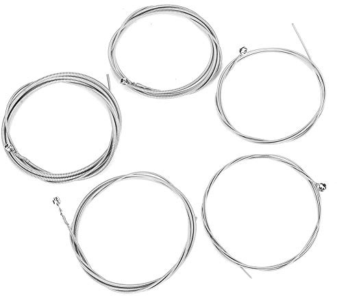 OVAQUIXI Högkvalitativa Elektriska Bassträngar Släta Anti-rost för 5-strängade Basspelare 120 Cm Längd 5-pack