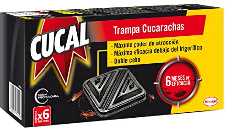 Cucal Insecticida Trampa Cucarachas Doble Cebo, 6 Unidades