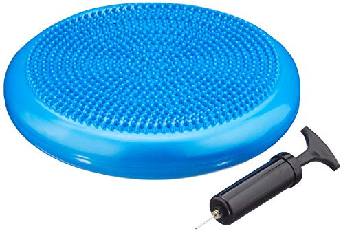 Jocca - Cojín de Equilibrio con Inflador/Superficie con Textura para Flujo Sanguíneo/Mejora Circulación, Equilibrio, Coordinación/Diámetro 33.5cm - Azul