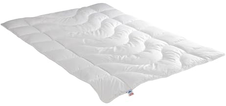 Irisette warme Winterdecke Steppbett Lara, aus edlem Baumwolle-Feinperkal, 95 Grad waschbar, inkl. Aufbewahrungstasche, 155 x 220 cm, weiß, 03691730149