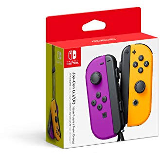 Nintendo Neon Purple/Neon Orange Joy-Con (L/R) - Official Switch JoyCon Controllers Pair