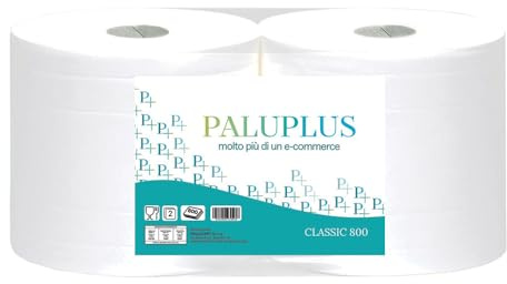 Virsus kit 2 Bobina carta 800 strappi bobina industriale bobine carta pura cellulosa 2 veli