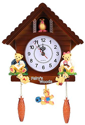 Orologio a cucù Vintage Orologio da Parete casa sull'albero con Animali per Ufficio Domestico Soggiorno Camera da Letto Decorazione d'Arte Forniture per Bambini