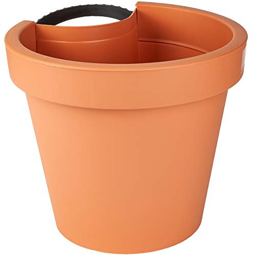 alles-meine.de GmbH Blumentöpfe - Modell & Farbwahl - 5 Stück Rohr & Stangen - Blumenkästen - braun - terrakotta/rotbraun - RUND - 24 cm - Regenrohr/Fallrohr - Pflanzgefäß ..