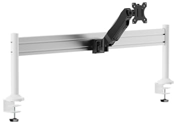 KIMEX Kit Rail de Fixation Slatwall + 2 Pieds de Table + Support PC Pivotant Inclinable et Orientable pour Écran