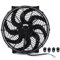 Aramox 14 Zoll Universal Elektrischer Kühlerlüfter 12V 90W Slim Fan Push Pull, 2250 U/min, 900 CFM, Kunststoff, für Desktop, LKW, Van, Anhänger, Wohnmobil, Pickup
