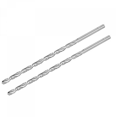 sourcing map HSS(High Speed Steel) Extra Long Twist Drill Bits, 6.5mm Drill Diameter 200mm Length for Hardened Metal Woodwork Plastic Aluminum Alloy 2 Pcs