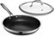 HexClad Sartén Híbrida Antiadherente de 25 cm con Tapa de Vidrio Templado, Mango que se Mantiene Frío, Apta para Lavavajillas, Horno e Inducción, Compatible con todas las Estufas